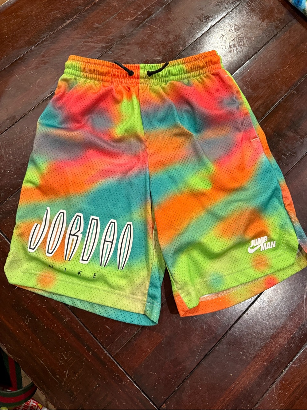 Nike Jordan Tie-Dye Mesh Shorts - Neon Green, Orange, Teal, Pink